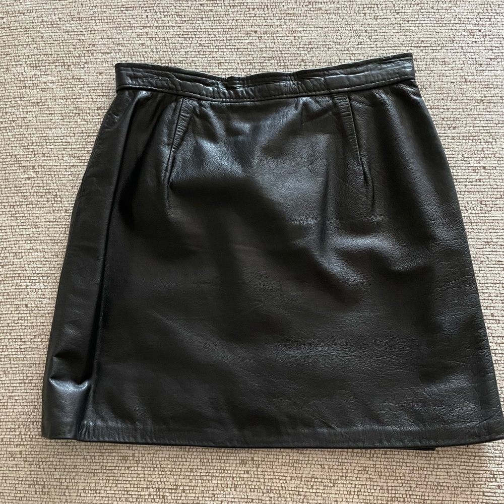 Vintage leather mini skirt